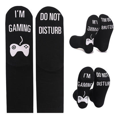Men's Pure Cotton Letter Printing Tube Socks