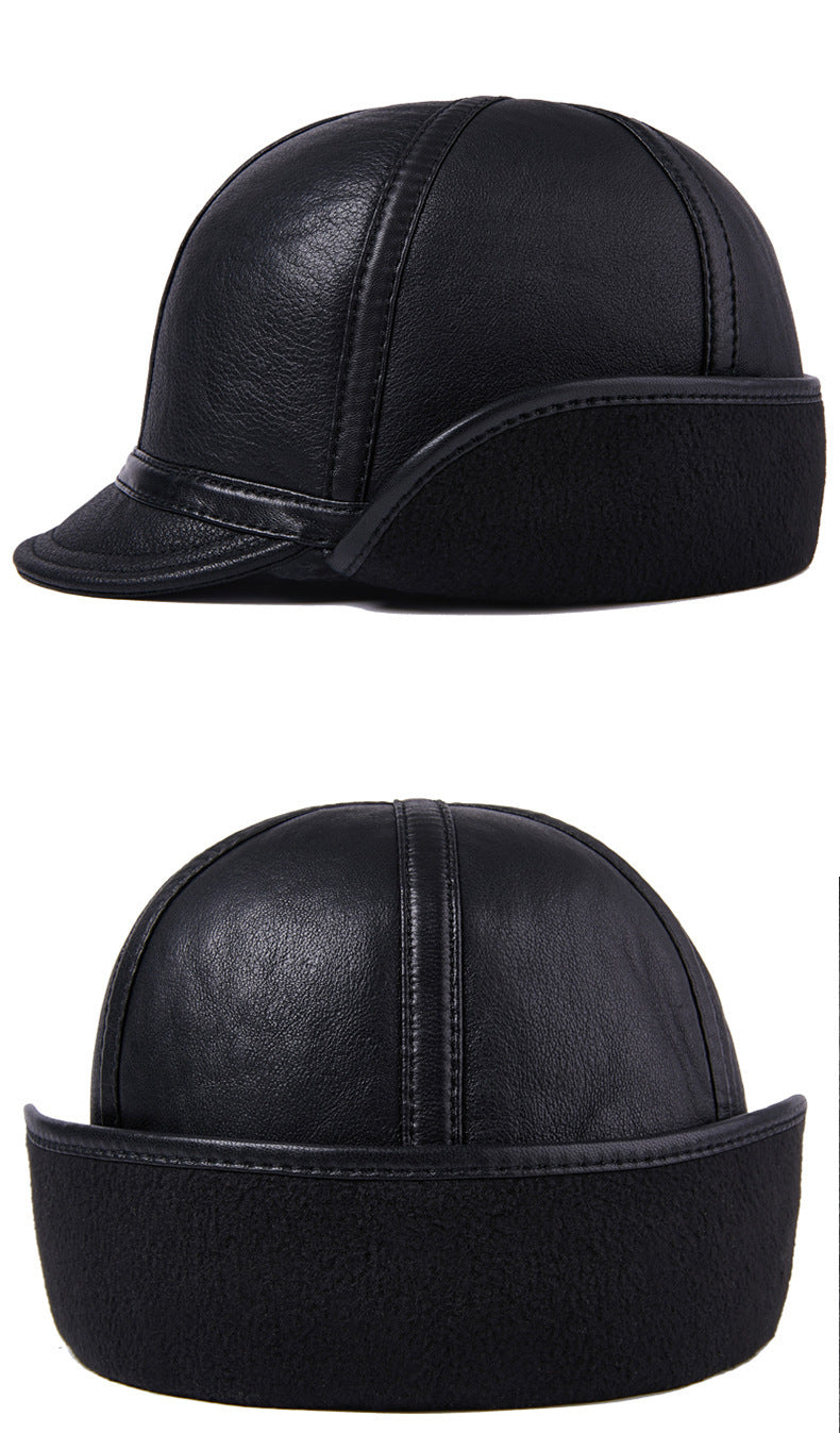 Casual Leather Men's Winter Sheepskin Thermal Hat