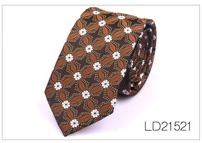Men's 6cm Flower Graffiti Yarn-dyed Tie