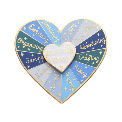 Double-Layer Heart Rotating Badge