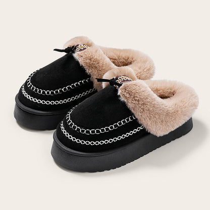 Ladies' Fleece-lined Plush Short Boots