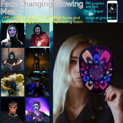 LED Halloween Face Changing Mask