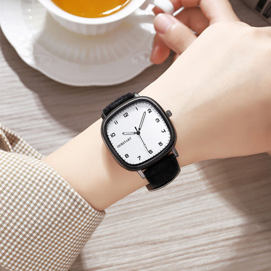 Digital Student Watch Casual Quartz Suede Belt