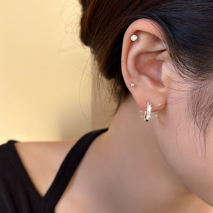Geometric Rhinestone Zircon Simple Ear Clip