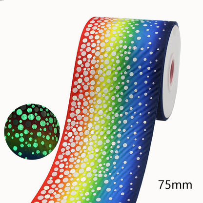 75mm Luminous Rainbow Bow - Fluorescent Ribbon