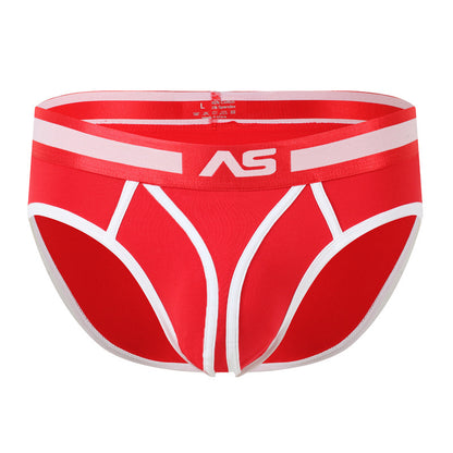 Men's Color Matching Low Waist Briefs