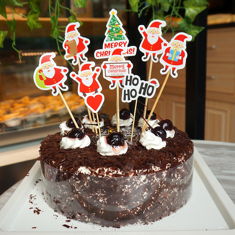 9 Piece Cartoon Santa Claus Cake Decoration Set