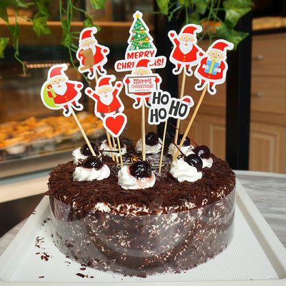 9 Piece Cartoon Santa Claus Cake Decoration Set