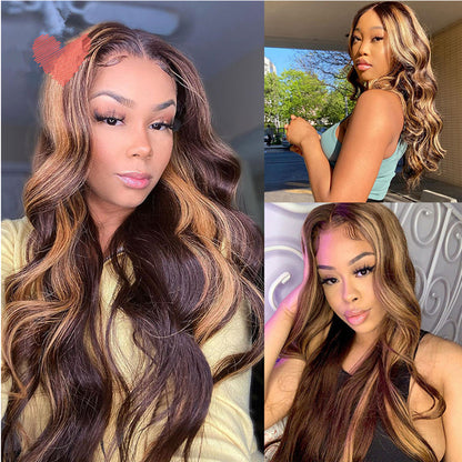 Long Curly Synthetic Wig with Rose Net - Women's Fashion