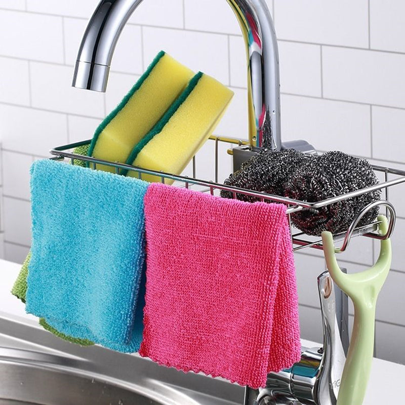 Adjustable Sink Rack Sponge Holder Soap Organizer