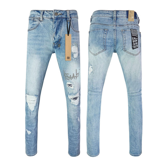 Straight Ripped Stretch Casual Men's Jeans