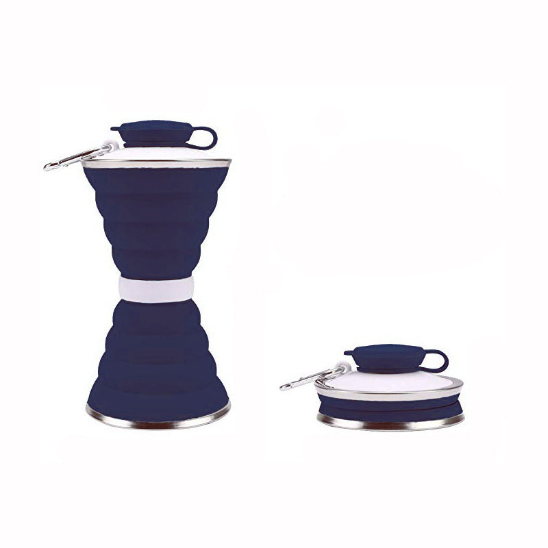 500ML Foldable Silicone Water Bottle Leakproof Portable