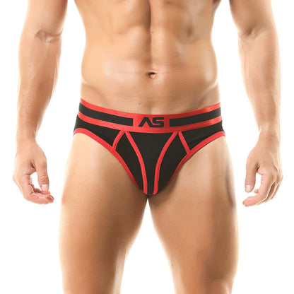 Men's Color Matching Low Waist Briefs