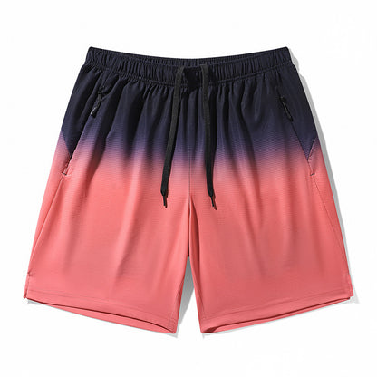 Men's Summer Ice Silk Gradient Sports Beach Shorts