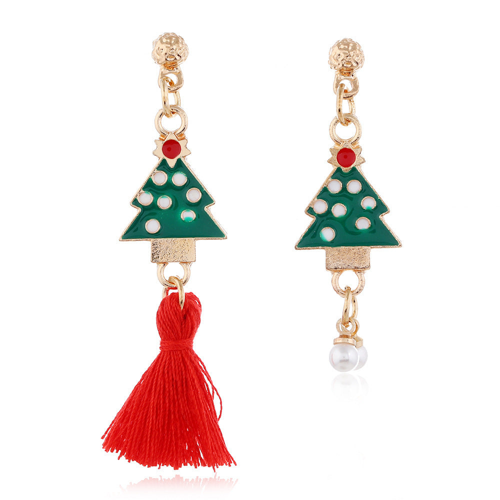 European American Christmas Snowflake Earrings