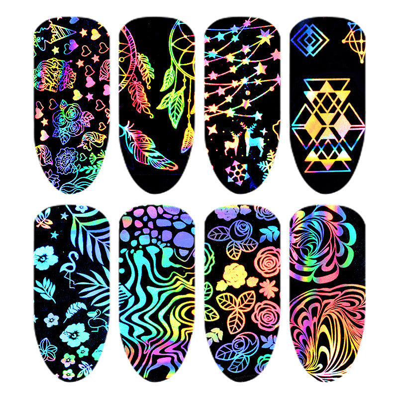 Nail Laser Star Sticker Thermal Transfer Nail Decals