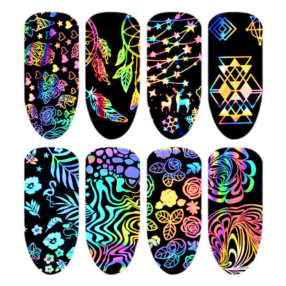 Nail Laser Star Sticker Thermal Transfer Nail Decals