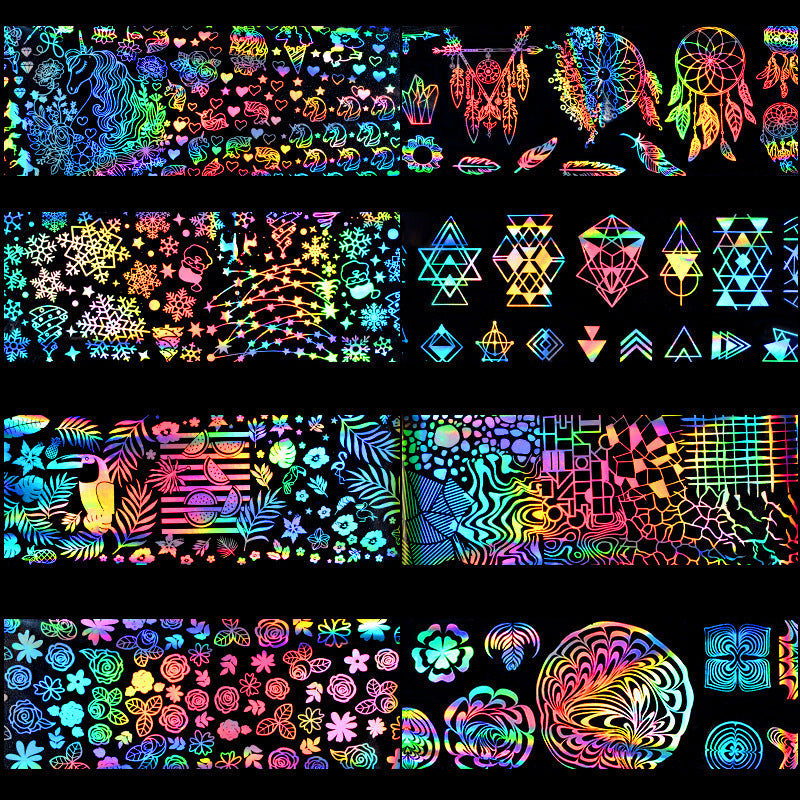 Nail Laser Star Sticker Thermal Transfer Nail Decals