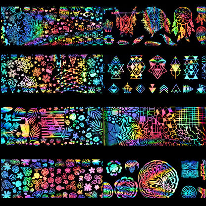 Nail Laser Star Sticker Thermal Transfer Nail Decals