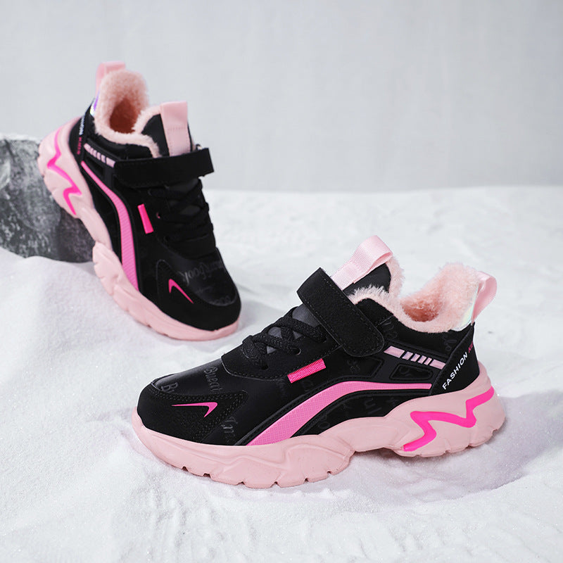 حذاء رياضي كاجوال بناتي من الجلد المقاوم للماء
