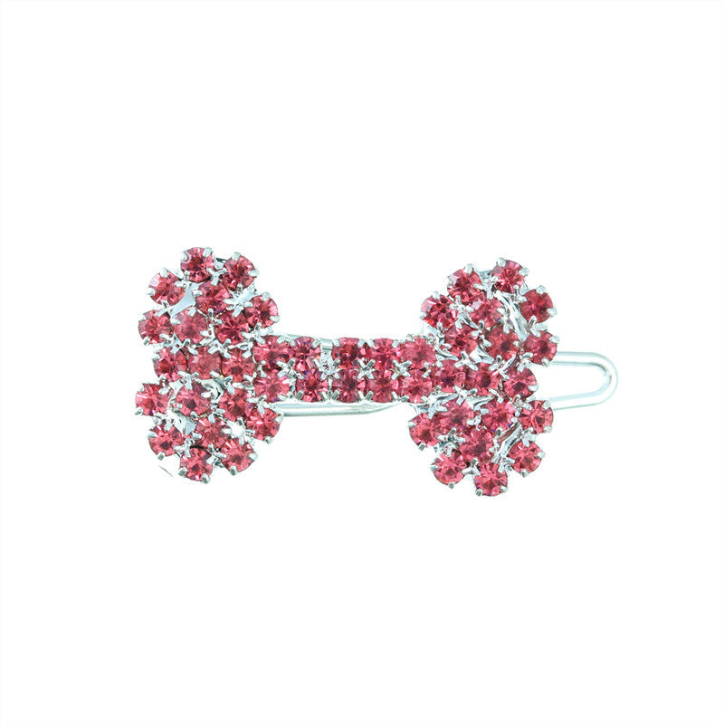 Pet Cat And Dog Ornament Diamond Dog Bone Barrettes