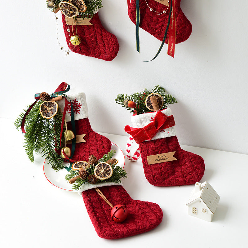Knitted Christmas Stockings, Decoration, Scene Layout