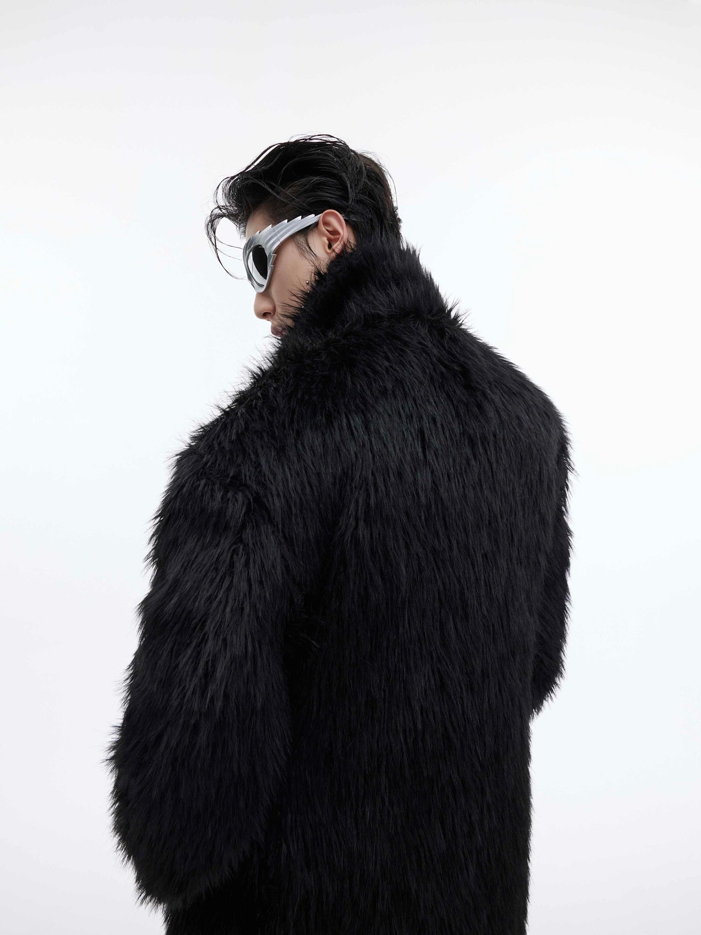 Mink-proof Fur Overcoat Coat Long Below The Knee Plush Trench Coat