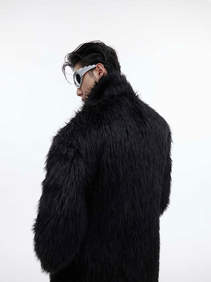 Mink-proof Fur Overcoat Coat Long Below The Knee Plush Trench Coat