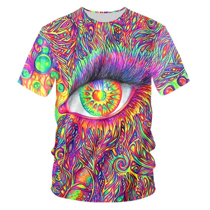 3D Psychedelic Floral Sweat-wicking T-shirt