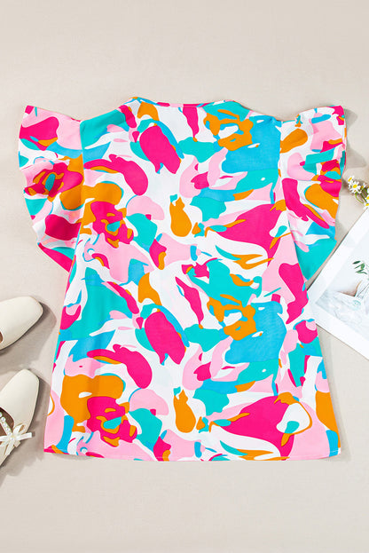 V-neck Chiffon Short-sleeved Shirt