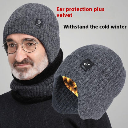 Middle-aged Elderly Men's Wool Ear Protection Hat