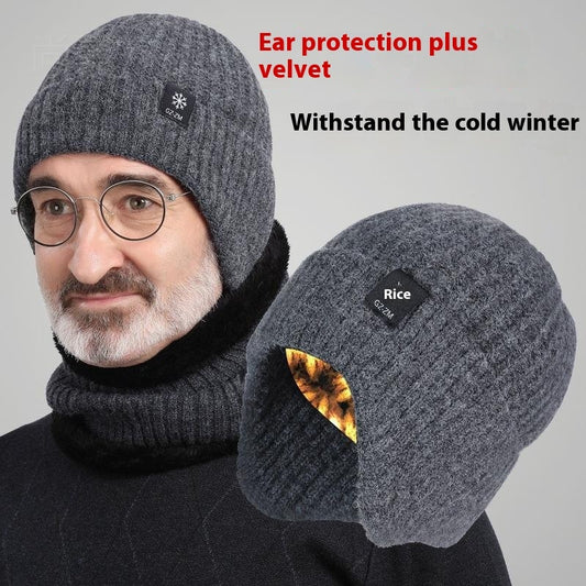 Middle-aged Elderly Men's Wool Ear Protection Hat