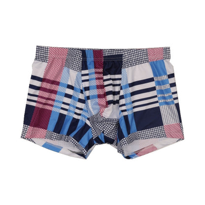Ice Silk Men's Summer Mid Waist Printed Boxers