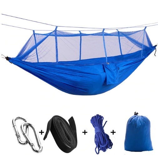 Portable Parachute Hammock with Mosquito Net - Army Green