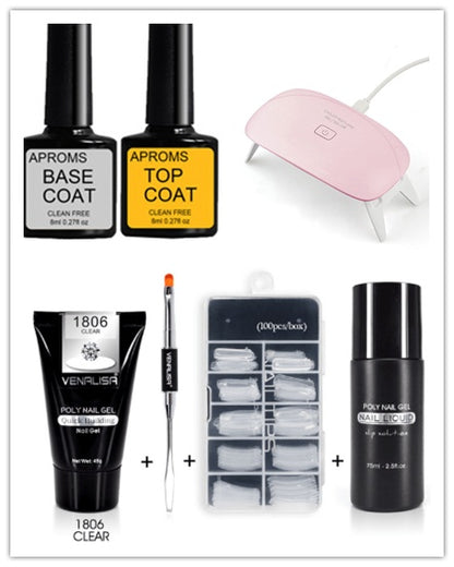 Venalisa Poly Nail Gel Kit - Transparent Crystal Camouflage Set