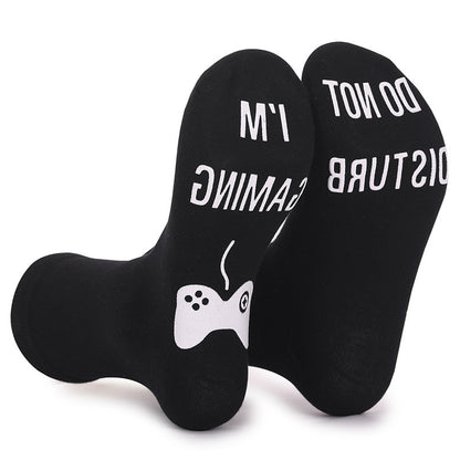 Men's Pure Cotton Letter Printing Tube Socks