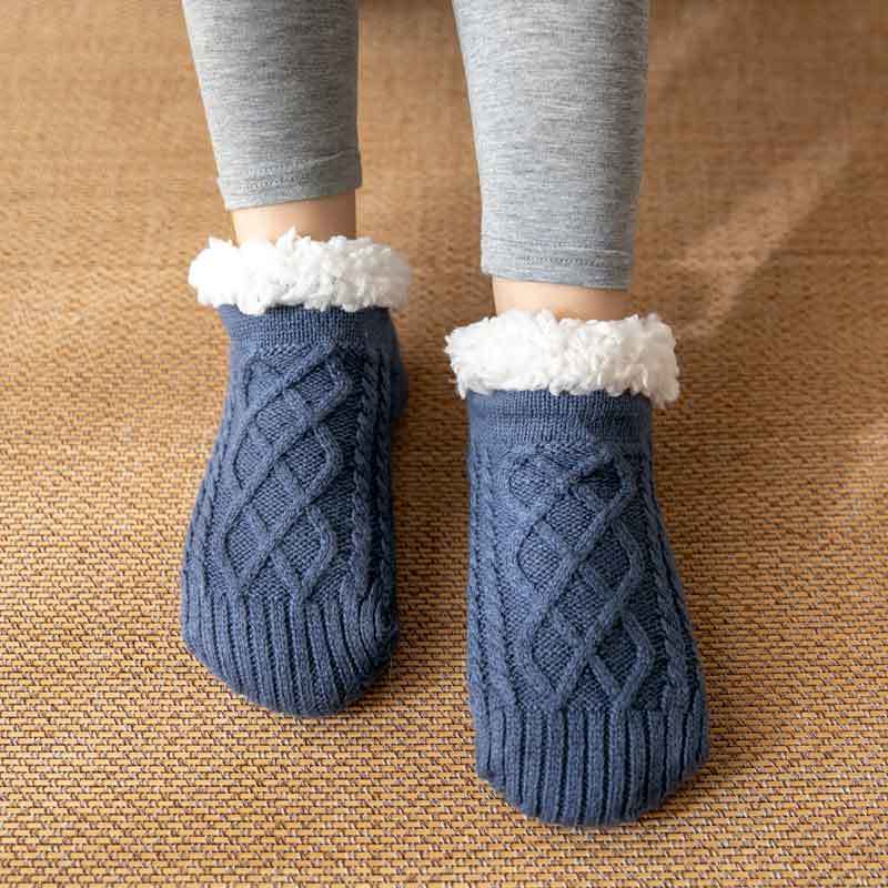 Winter Knitted Plush Socks, Non-slip, Women’s