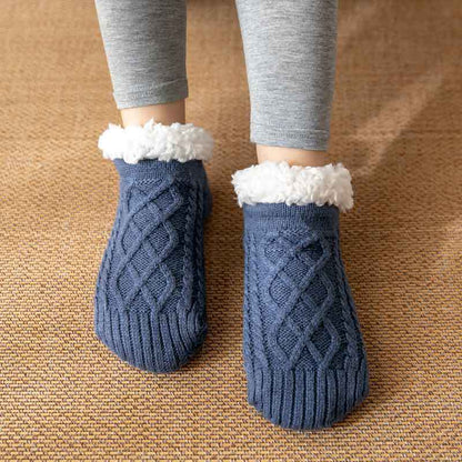 Winter Knitted Plush Socks, Non-slip, Women’s