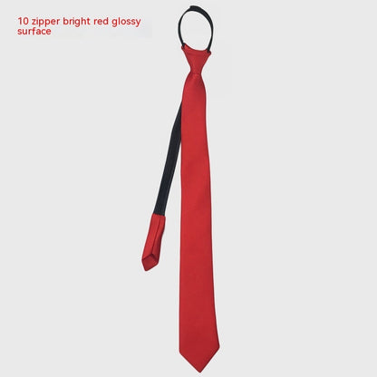 Men's Zipper Korean Style Pure Color Tie