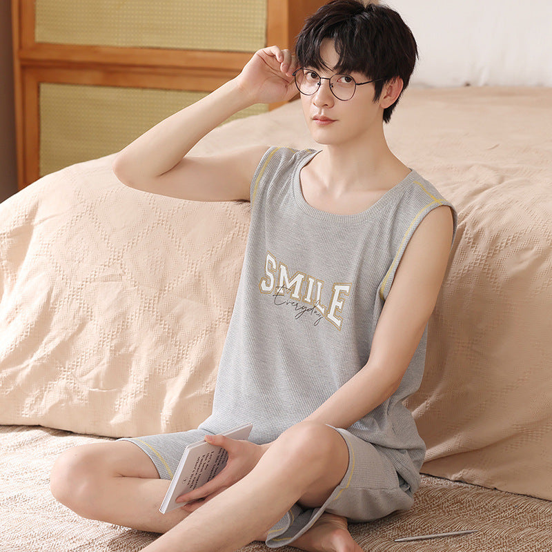 Men's Sleeveless Vest Summer Pure Cotton Pajamas