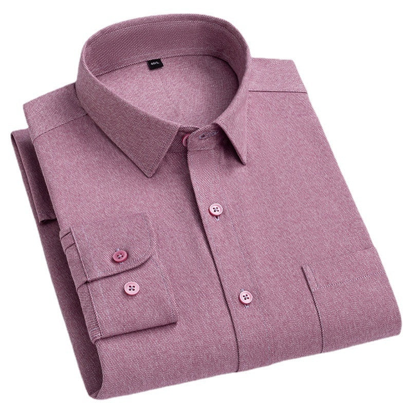 Men's Long Sleeve Solid Color Pocket Shirt