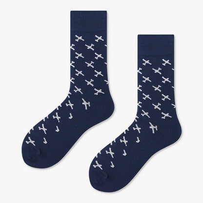 Creative Minimalist Printed Casual Mid Length Socks