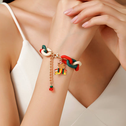 Christmas Bracelet, Santa, Snowflake, Pearl
