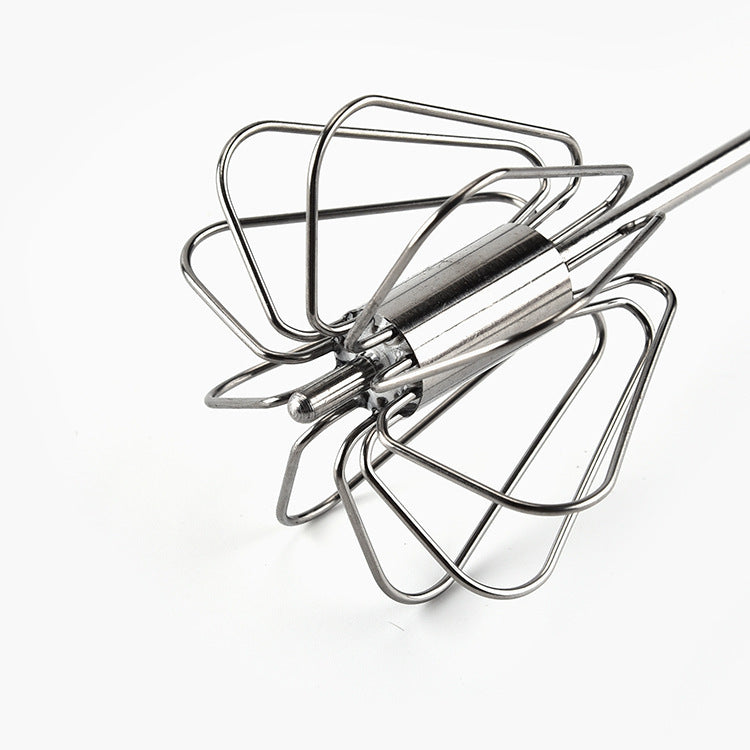 Stainless Steel Semi-Automatic Egg Beater Handheld