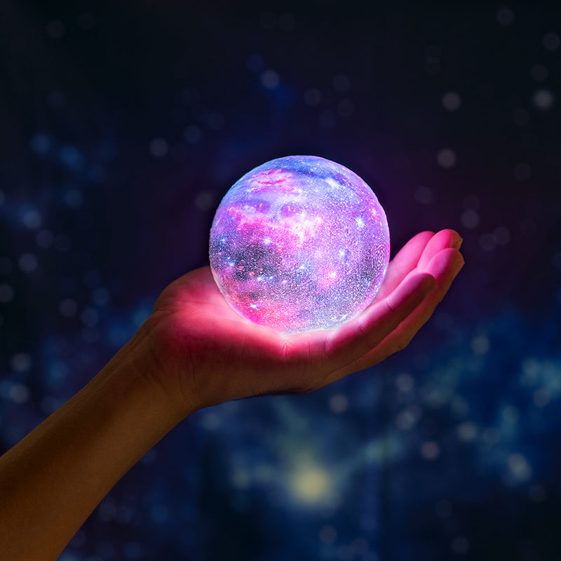 3D LED Galaxy Moon Lamp