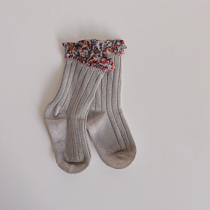 New Color Floral Lace Kid's Princess Socks