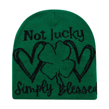 Letter Knitted Hat Autumn And Winter Outdoor Warm Hat