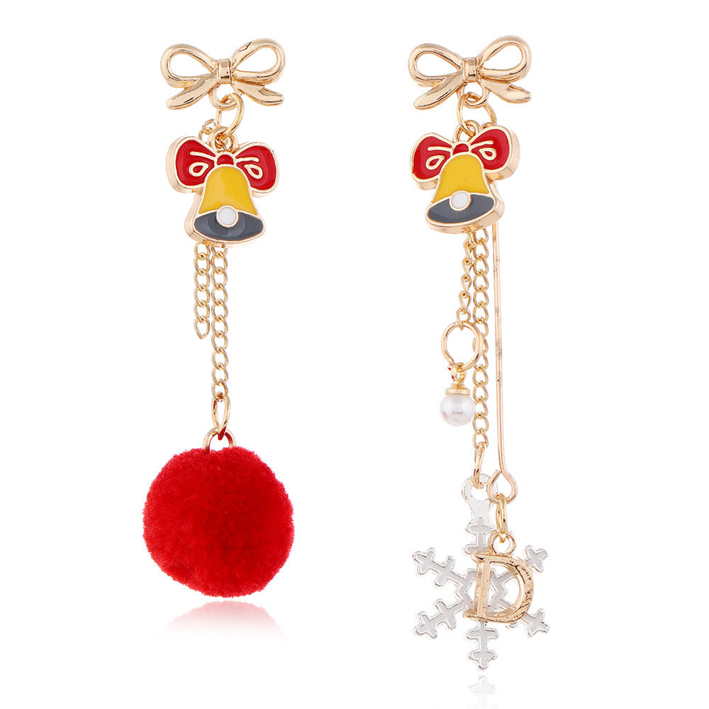 European American Christmas Snowflake Earrings