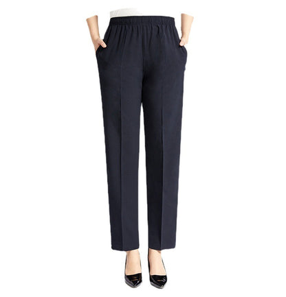 Plus Size Ice Silk Cropped Pants