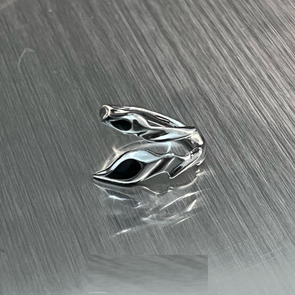 Irregular Black Onyx Street Tide Ring